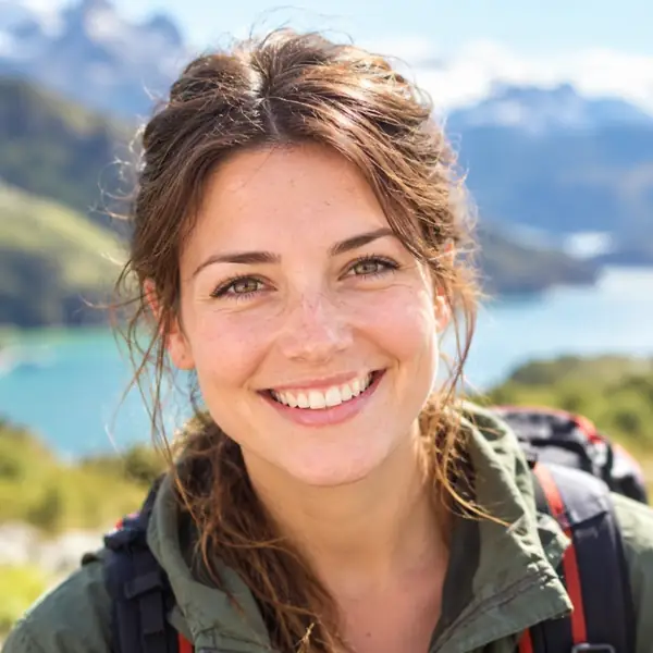 Portrait of Sarah, a travel photographer